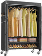 VIPEK R3C Plus Garment Rack - Rolling Clothes Rack with Locking Wheels, Heavy Duty Portable Closet with Adjustable Shelves & Side Hooks, Black