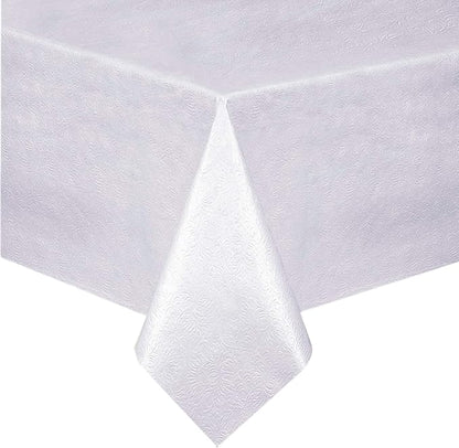 Home Bargains Plus Quilted Heavy Duty Table Pad Protector with Flannel Backing, Cut to Fit, Heat Resistant, Wipe Clean, Protects Table from Spills and Scratches, White, 52” x 120” Rectangle
