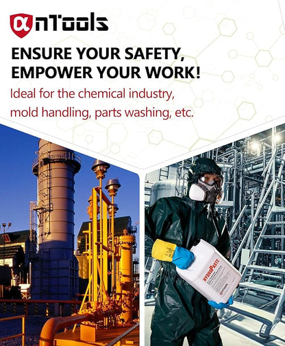 2 Pairs Neoprene and Rubber Blend Heavy-Duty Chemical Gloves, Protective industrial gloves for Resist Acid, Alkali, Hazmat, cleaning, dishwashing, Medium