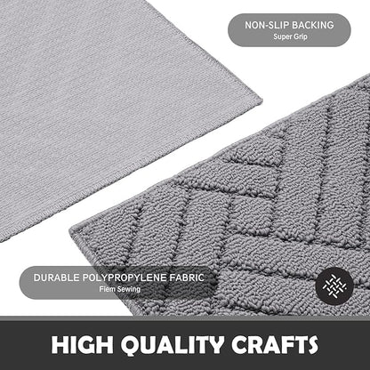 Door Mat Indoor, Non-Slip Rubber Backing Entry Rug & Door Mats, Low-Profile Entryway Rugs, Absorbent Resist Dirt Doormats Machine Washable Inside Floor Door mat,Grey 20"x31.5"