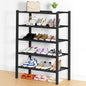 Smiry Shoe Rack, 5 Tier Thick Bamboo Shoe Organizer, Stackable Free Standing Wooden Shoe Storage Shelf for Closet, Entryway, Front Door Entrance, Black