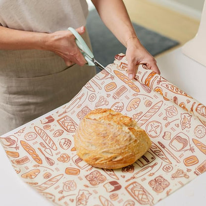 Bee's Wrap Beeswax Wraps for Food - Cut to Size 14x52" Wax Paper Roll - Made in USA Reusable Waxed Paper & Bowl Covers - Organic & Eco-Friendly Alternative to Aluminum Foil & Plastic Wrap, Bakery Lane