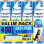 PetLovers Extra Sticky Floor Lint Roller 4 Pack of Refills Only - No Handles Included - 100 Sheets Per Refill 400 Sheets Total