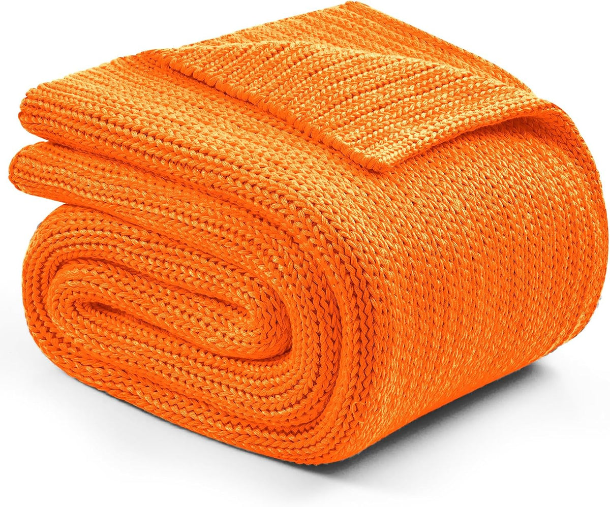 L'AGRATY Knitted Weighted Blanket - 48"x72" 15lbs Cooling Chunky Knit Heavy Blanket for Adults Braided Crochet Throw Thick Cable Yarn Knit Decorative No Beads Evenly Weighted Machine Washable