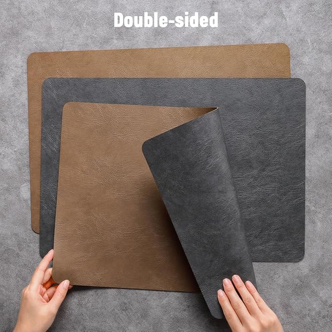 Vinyl Placemats Set of 4, Dual Sided Place Mats