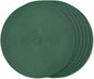FunWheat Round Braided Placemats Set of 6 Place mats for Dining Tables Woven Heat Resistant Table Mats 15 inch (Dark Green)