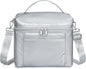 NOL Natural Organic Lifestyle Insulated Lunch Bags for Women Cooler Bag Lightweight Nylon Waterproof Lunch Box For Work (Silver, Medium(normal))