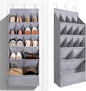 FENTEC 1 Pack Over-the-Door-Shoe-Organizers, Hanging Shoe Organizers with Large Pocket Shoe Holder Hanging Shoe Rack for Closet Shoe Organizer for Wall, Over Door Organizer with 15 Pockets Gray