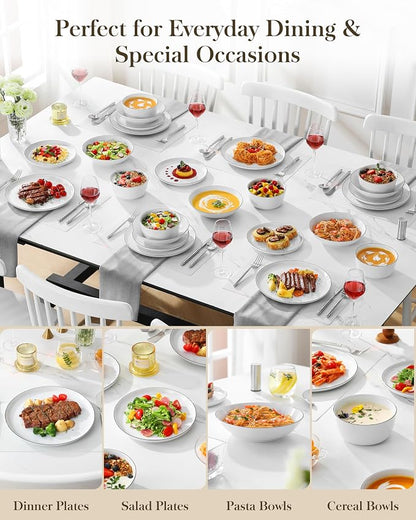 MALACASA 24-Piece Dinnerware Set