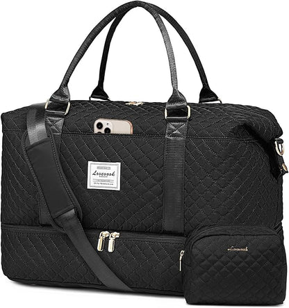 LOVEVOOK Travel Duffle Bag,Weekender Bags for Women with Shoe Compartment，Carry on Overnight Bag with Toiletry Bag,Gym Duffel Bag with Wet Pocket, Hospital Bags for Labor and Delivery