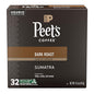 Peet's Coffee, Dark Roast Single Serve Coffee Pods - Single Origin Sumatra 32 Count (1 Box of 32 Pods)