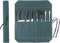 Denifiter Heavy Duty Waxed Canvas Chef Knife Storage Roll Bag With 7 Slots, Waterproof And Durable (Dark Green)