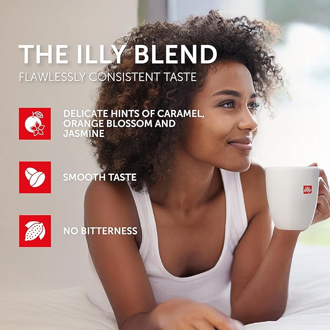illy Aluminum Espresso Capsules - Compatible with Nespresso Machines - Classico Medium Roast Coffee- Mild&Balanced-Notes of Caramel,Orange Blossom&Jasmine Single Serve Capsules - 10 Count (Pack of 5)