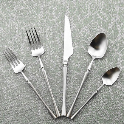 Gugrida Unique & Beautiful Flatware Set - 5 Piece Iridescent Silverware Sets | 18/10 Stainless Steel Reusable Cutlery Set | Utensils Service For 1 with Dessert Fork, Knife, Spoon, Dinner Fork