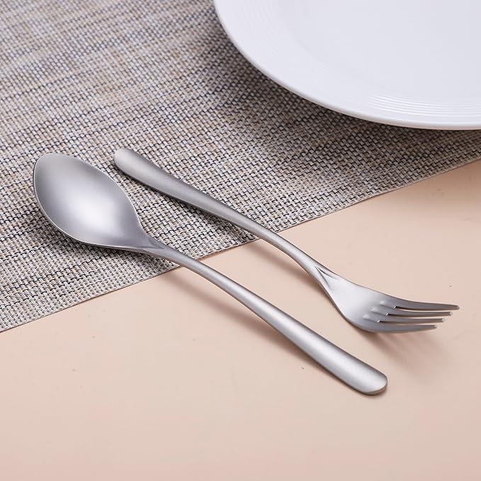 Titanium Cutlery Set, Lightweight Flatware, Modern Design, Dishwasher Safe, Service for 1 (2)