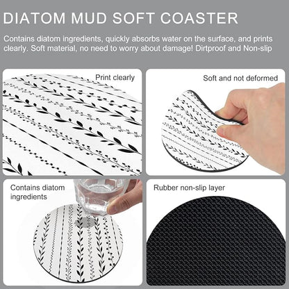 Modern Minimalist Art Coasters Set of 4, Absorbent Coasters