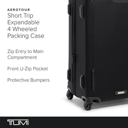 TUMI - Aerotour 4 Wheel Expandable Luggage - Men's and Women's Lightweight Business and Leisure Travel Suitcase - 26" Short Trip Expandable Packing Case, Black