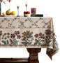 patdrea Designer Linen French Tablecloth for Rectangle Table,Fall Country Breathable Floral Tablecloths,Table Cover for Kitchen Dining,Tea Party,Christmas,Thanksgiving,55"x87"-Oliveirad