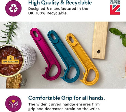 Ring Pull & Pop Top Can Opener (Teal) Easy Open Any Pull Tab Cans for Seniors, Soda, Pet Food, Cat Cans, Beer, Parkinsons Aids for living Gifts, Gadgets for People with Arthritis, kitchen gadgets.