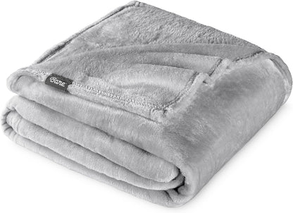Bare Home Fleece Blanket - King Size - Ultra-Soft Lightweight for Bed, Sofa, and Couch - Luxury Microplush - Cozy Warm Blanket (King, Light Grey)