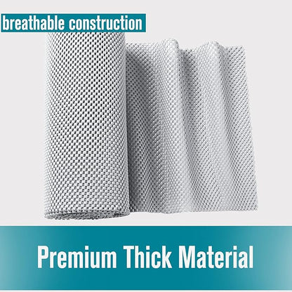 Shelf and Drawer Liner, Non-Adhesive Non Slip and Grip Durable Clean Pad Full Size 17.7 Inches x 20 Feet for Drawers, Shelves, Cabinets, Storage, Kitchen, Desks, Kitchenware, Tableware, Light Gray