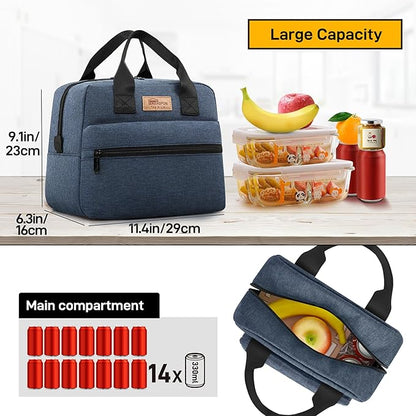 HOMESPON Insulated Lunch Bag for Women Men Lunch Box Cooler Lunch Tote for Work Picnic (Navy)