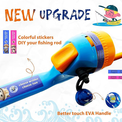 Kids Fishing Pole, Telescopic Fishing Rod, Toddler Collapsible Fishing Rod and Reel Combo with Tackle Box, Fishing Line, Bobber, and Soft Lures for Boy, Girl, Youth, Beginner, Over 4 Years Old