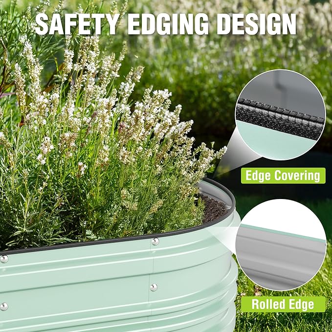 WORKPRO 2PK 4x2x1ft Galvanized Raised Garden Bed Set, Rust & Corrosion