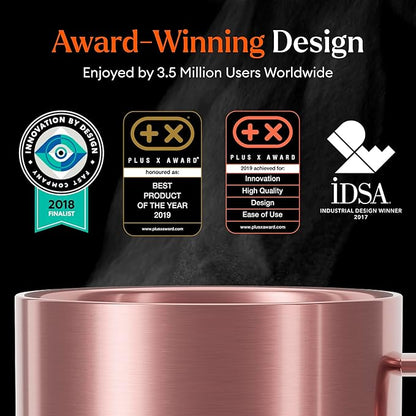 Ember Temperature Control Smart Mug 2, 10 Oz, App-Controlled Heated Coffee Mug with 80 Min Battery Life and Improved Design, Rose Gold