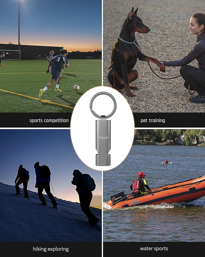 TISUR Loud Emergency Whistles,130db+ Lifeguard Safety Whistle Keychain for Surviva Camping Hiking dog whistle
