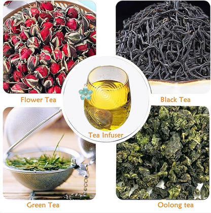 3 Pcs Tea Infusers for Loose Tea Leaf Steeper Tea Balls for Loose Tea Diffusers for Loose Tea Stainless Steel Tea Infuser Loose Leaf Tea Steeper with Metal Pendant (Butterfly and Flower)