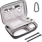 MOSISO Electronic Organizer Travel Case Compatible with MacBook Power Adapter, Compatible with Magic Mouse & Pencil, SD Card, USB Flash Disk with 4 Modular Insert & 2 Cable Tie & Snap Hook, Black