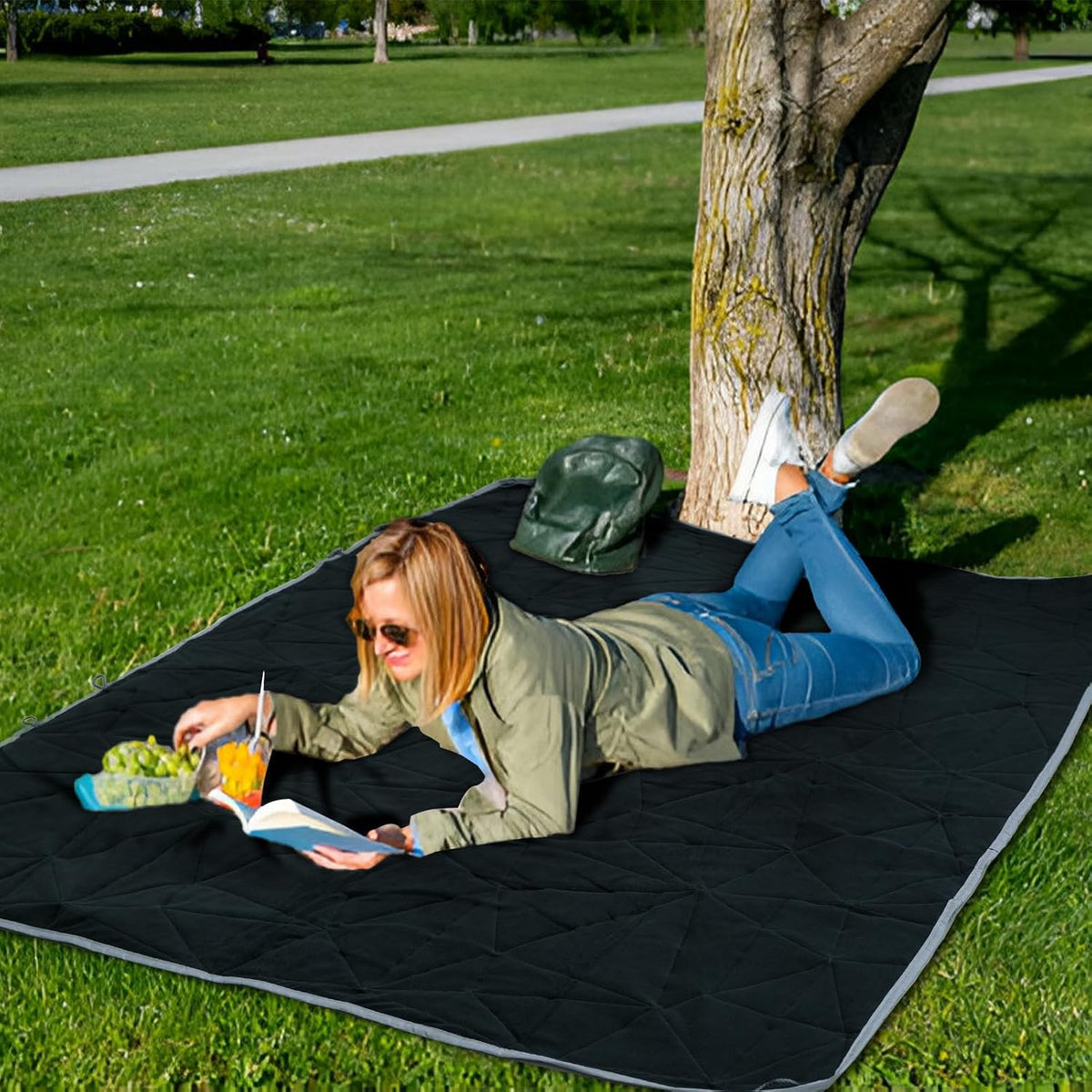 Outdoor Waterproof Blanket, Foldable Fleece Stadium Blanket for Outdoor Sports Event, Camping, Concerts, Car, Pet, Picnics - Windproof, Wearable, Machine Washable 80" x 58"