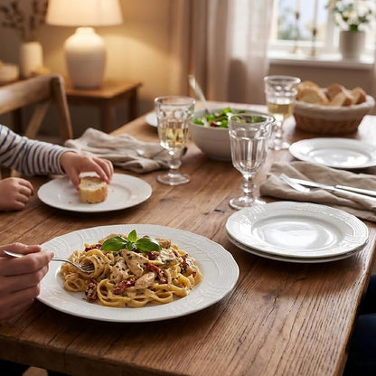 10 Inch Porcelain Dinner Plates Set of 4, Dishwasher safe, Microwave safe