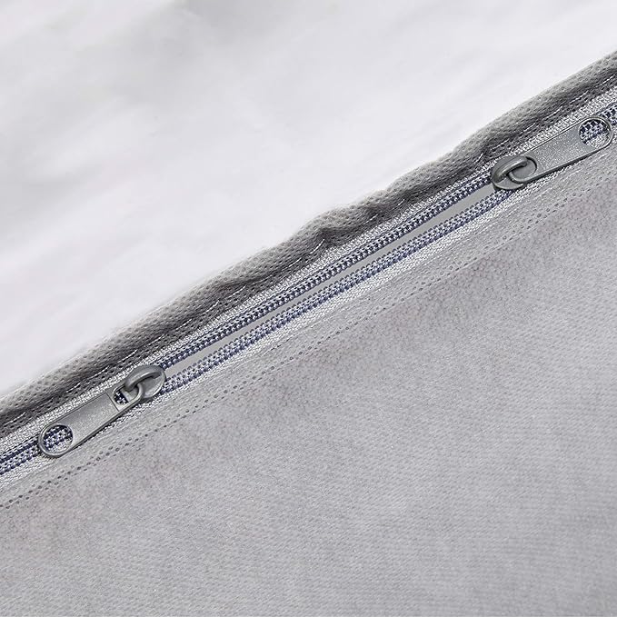 Amazon Basics Under Bed Fabric Zipper Blanket Storage Container Bags with Window and Handles, 2-Pack, 18 x 42 x 6 inches, Gray