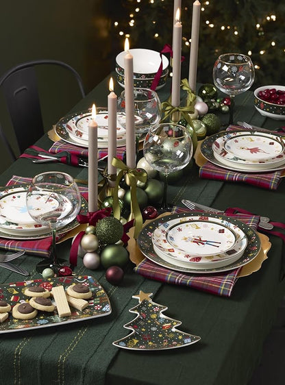 Lenox Dinnerware Set, Nutcracker Ballet Dinner Plate, Service for 4, Porcelain Plates, Microwave & Dishwasher Safe, Pasta & Salad, Christmas Decor, Christmas Nutcracker Theme (Multicolor, 4 Pieces)