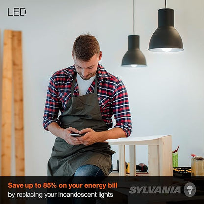 LEDVANCE Sylvania LED Light Bulb, 60W Equivalent A19, Efficient 8.5W, Medium Base, Frosted Finish, 800 Lumens, Bright White - 4 Pack (79704)