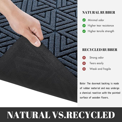 Yimobra Extra Large Door Mat 60x32, All-Weather Waterproof Non-Slip Welcome Matt Outdoor, Heavy Duty Non Slip Doormat for Entryway for Patio and Garage Indoor, Easy Clean, Blue