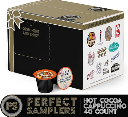 Crazy Cups Cappuccino & Hot Chocolate Variety Pack, Including Flavored Chocolate & Cappuccino Coffee for Keurig K Cup Machines, 40 Count