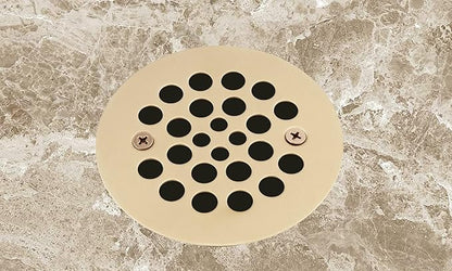 Artiwell 4-1/4“ Shower Strainer Drain Trim Set, Screw-in Shower Strainer Drain Cover, Plastic-Oddities Style Replacement Strainer Grid, Machine & Self-Tapping Screws Included (Champagne Bronze)
