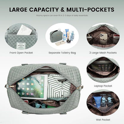 LOVEVOOK Travel Duffle Bag,Weekender Bags for Women with Shoe Compartment，Carry on Overnight Bag with Toiletry Bag,Gym Duffel Bag with Wet Pocket, Hospital Bags for Labor and Delivery