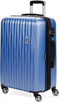 SwissGear 7272 Energie Expandable Hardside Luggage with Spinner Wheels and TSA Lock, Periwinkle Blue, Checked-Medium 24-Inch
