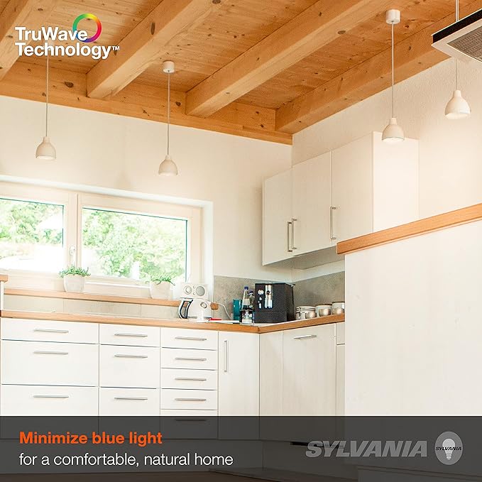 Ledvance Sylvania Led Truwave Natural Series Light Bulb, 60W Equivalent, Efficient 8W A19, Medium Base, Dimmable, 800 Lumens, 2700K, Soft White, Clear - 6 Pack (40806)