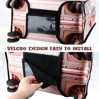 3 Piece Clear PVC Luggage Cover Protector, Waterproof Plastic Suitcase Cover, 20“ 24” 28” Carry On Luggage Protector Suitcase Cover