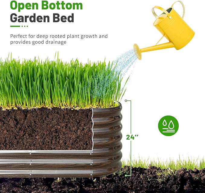 SnugNiture 8x2x2ft Raised Garden Bed Kit