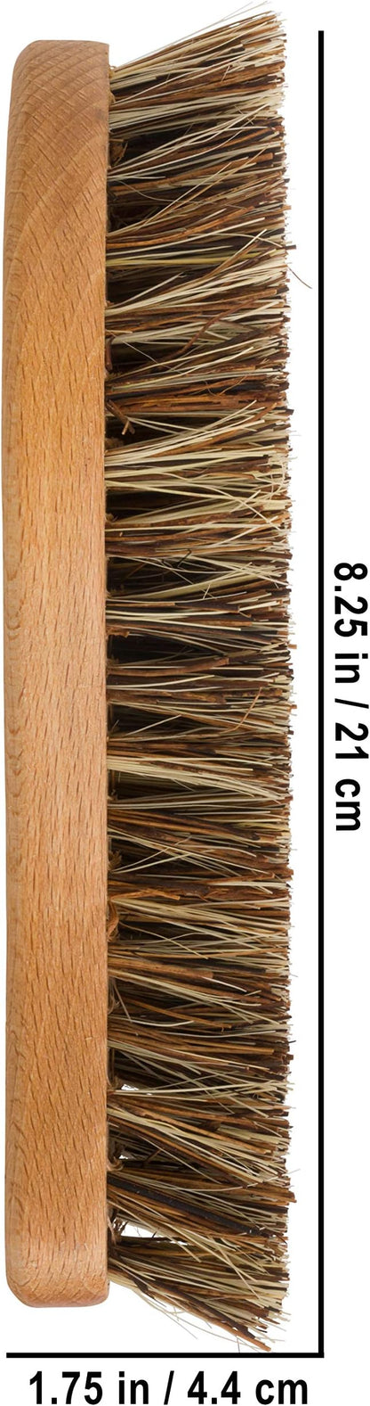 REDECKER S-Shaped Union Fiber Scrub Brush with Oiled Beechwood Handle, 8-1/4 inches, S-Shaped Easily Reaches Corners, Made in Germany - Wood Scrub Brush - Wooden Cleaning Brush