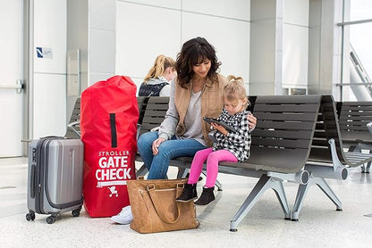 J.L. Childress Gate Check Bag for Umbrella Strollers - Travel Bag for Airplane, Fits Most Single Umbrella Baby Strollers, Airport Accessories for Gate Check, Flying Essentials - Red