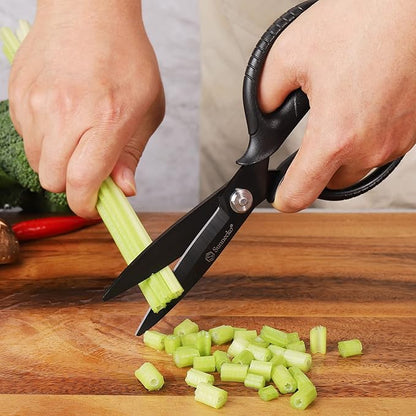 Sunnecko Kitchen Scissors All Purpose Heavy Duty Scissors Titanium Coated, Kitchen Shears for Food, Micro Serrated with Detachable Blades