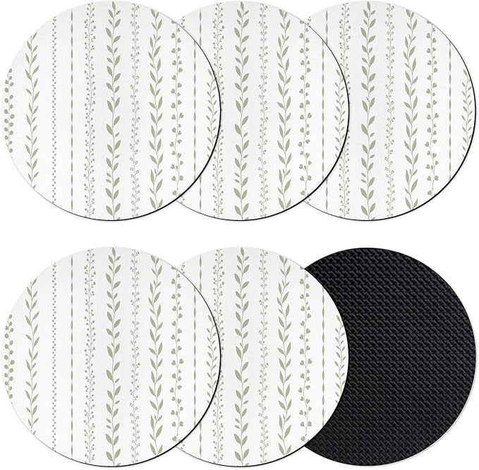Spring Botanical Coasters Set of 6, Absorbent Coasters