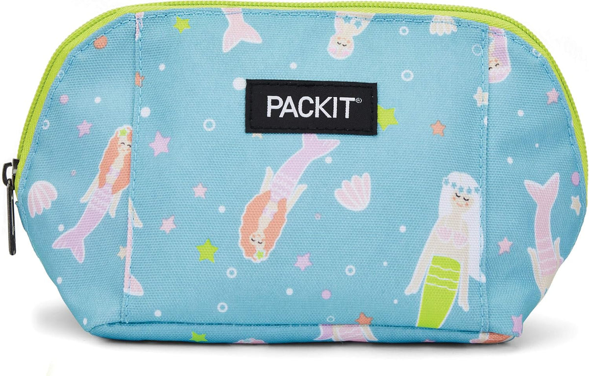 PackIt Freezable Snack Bag, Mermaids, Built with EcoFreeze Technology, Foldable, Reusable, Zip Closure Locks in Cool Dry Air, for all Ages, and Fresh Snacks On the Go
